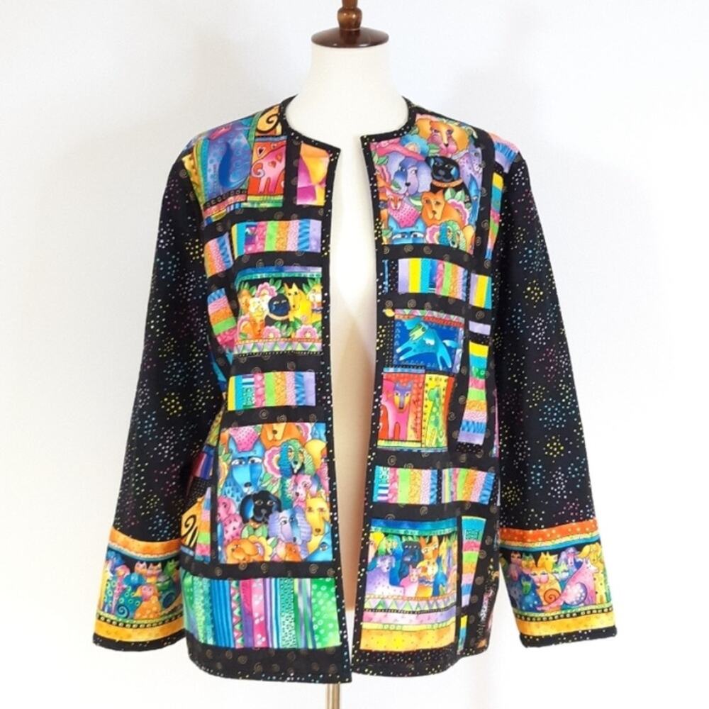 Quilted Patchwork Tapestry Jacket - Bright Pink, … - image 2